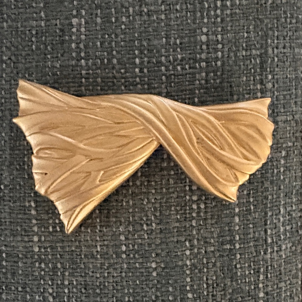 Anne Klein Vintage Gold-Tone Textured Brooch